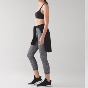 Lululemon Wunder Under Crop Line Up White Black
